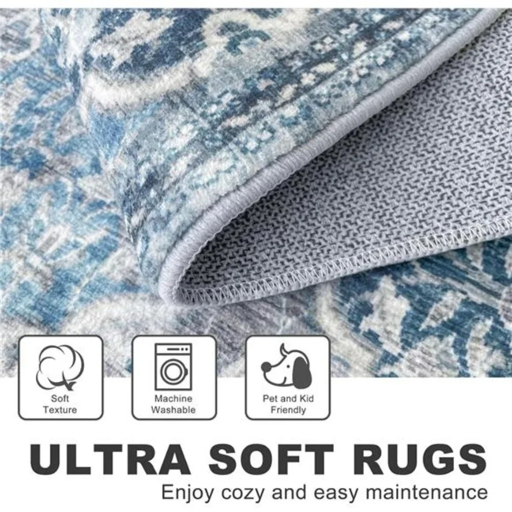 2x3 Small Area Rug, Moroccan Entryway Rugs Indoor Vintage Washable Rug Non-Slip